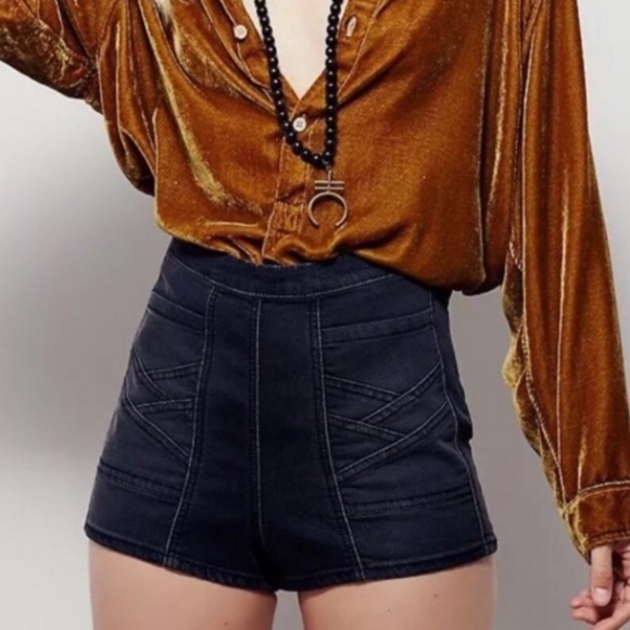 Free People Pants - FREE PEOPLE Radar Love High Waist Denim Shorts 27